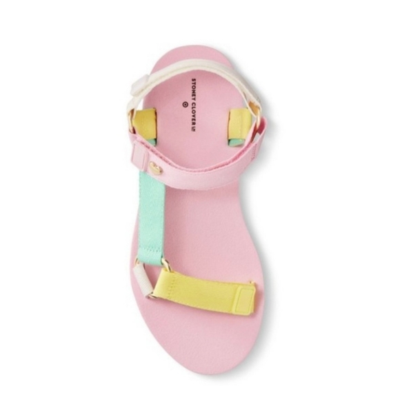 Stoney Clover Lane Sport Sandals Multi Pastel Colors with Gold Heart - Picture 4 of 5